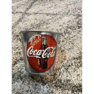 Vintage 2000 Coca-Cola Galvanized Metal Bucket w/ Wooden Handle‎